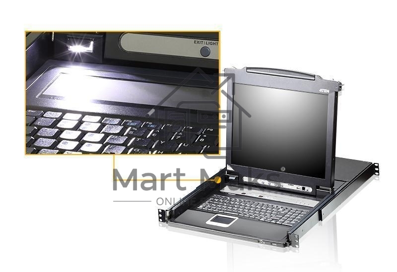 Портовый переключатель 16 с KVM консолью ATEN 16-Port PS/2-USB VGA Single Rail 17.3