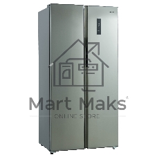 Холодильник Бирюса SBS 400 I нержавеющая сталь двухкамерный 232/168 л морозилка слева, No Frost, Side-by-side