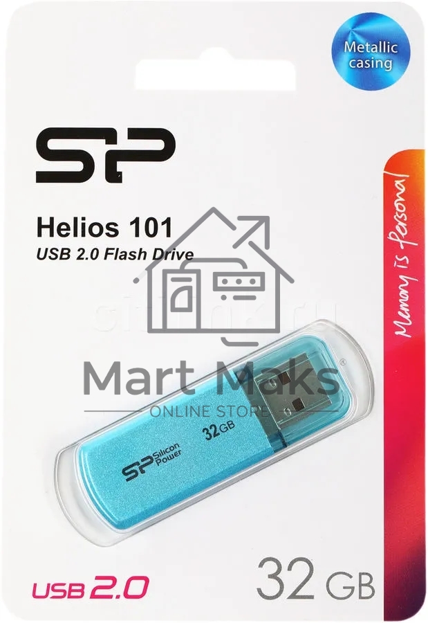 Флешка USB R/W R/W 32Gb Helios 101 SP032GBUF2101V1B USB2.0 синий