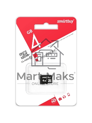 Флеш карта microSD 4Gb Smartbuy microSDHC Class 10