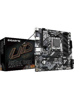 Материнская плата Gigabyte A620M DS3H, Micro-ATX, AM5, AMD A620, 4xDDR5, 4xSATA, 1xM.2, 1xPCI-E 4.0 x16, 1xPCI-E x1, 1xHDMI, 1xDP, 1xVGA, 1x 1Gb LAN, 1xUSB 3.2 Gen 1, 4xUSB 2.0, 3x3.5мм, 7.1, ATX