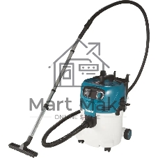 Строительный пылесос Makita VC3012L синий, 1200 Вт, уборка сухая/влажная, пылесборник мешок/контейнер, 30 л