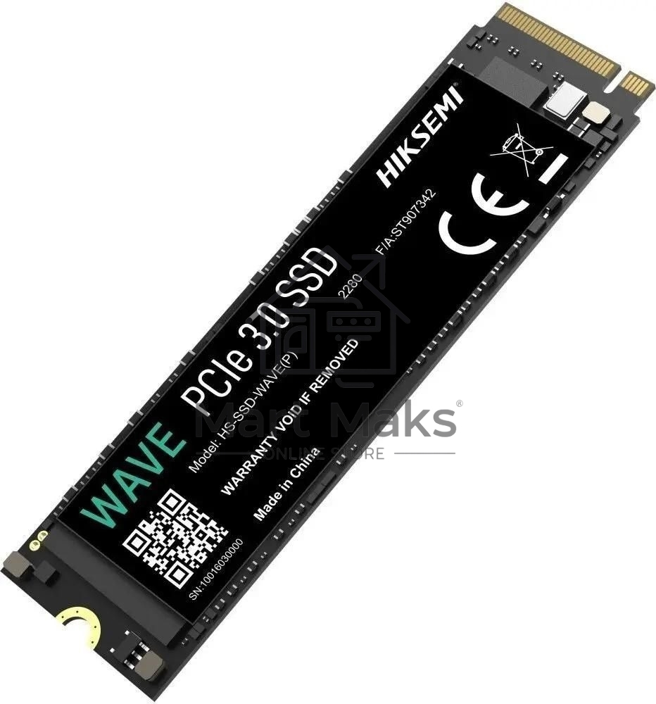 Твердотельный накопитель SSD M.2 HIKSEMI 512Gb <HS-SSD-WAVE(P) 512G> (PCI-E 3.0 x4, up to 2500/1025MBs, 3D NAND, 120TBW)