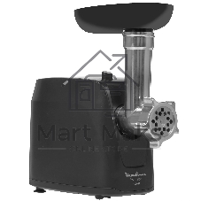 Мясорубка электрическая Moulinex ME112832 черный/серебристый, 1600 Вт, 1.9 кг/мин, реверс, защита от перегрузки, насадки - 5