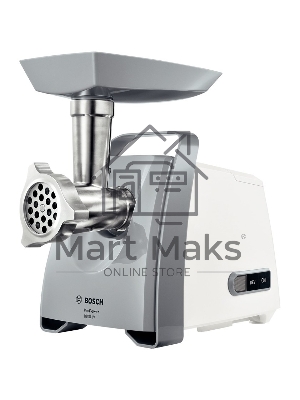 Мясорубка электрическая Bosch MFW 66020 белый/серый, 1800 Вт, 3.0 кг/мин, насадки - 5