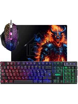 Комплект клавиатура+мышь Defender Alion GS-987 проводной, USB, 2400 DPI, чёрный