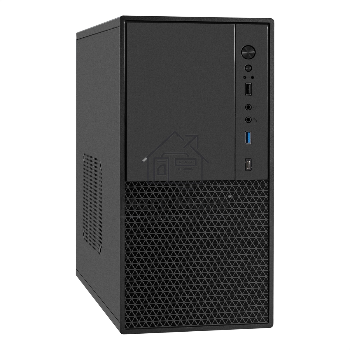 Компьютерный корпус Minitower ExeGate BAA-308MUC-UNS450 (mATX, БП UNS450 с вент. 12см, 1хUSB+1хUSB 3.0+1хTypeC, HD Audio, черный)