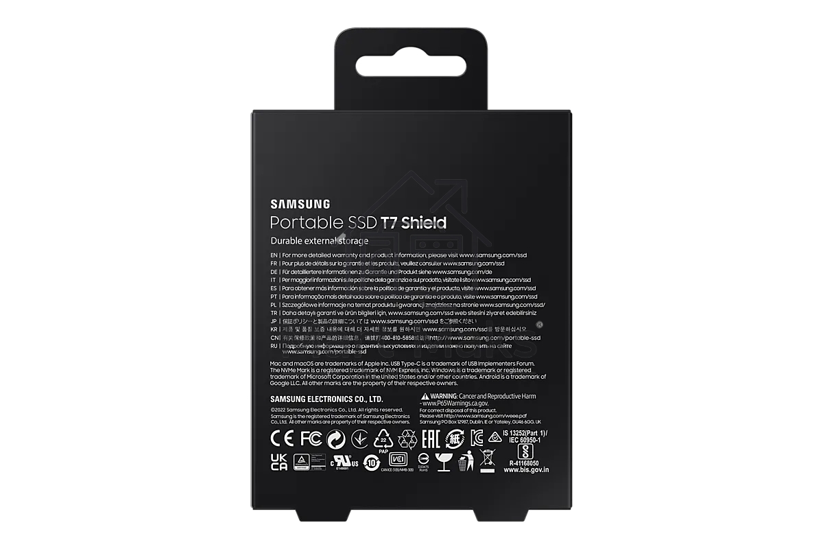 Твердотельный диск 1TB Samsung T7 Shield MU-PE1T0S/WW, V-NAND, USB 3.2 Gen 2 Type-C R/W - 1000/1050 MB/s /EU