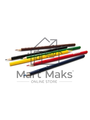 Карандаши цветные Silwerhof Монстрики 2.8мм, шестигранный профиль, дерево, ассорти, 6 цветов, коробка с европодвесом