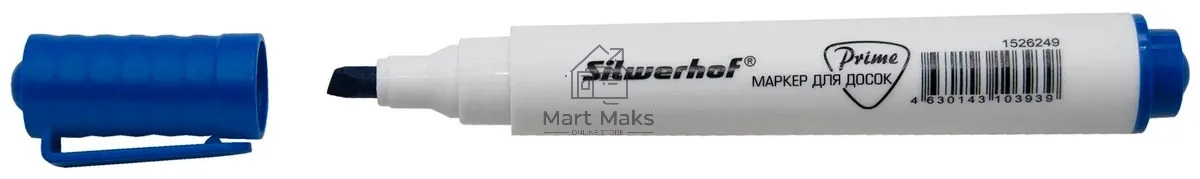 Маркер для досок Silwerhof Prime+, скошенный пишущий наконечник, 2-5мм, синий, коробка