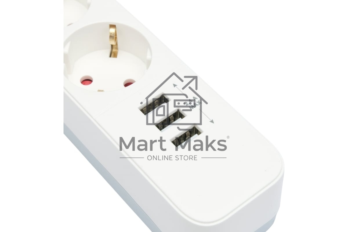 Сетевой фильтр Гарнизон 2.0 Мультипорт EPS-4-U3-W-4, 4 р, 10А, 3xUSB, 4м, ур.защиты 2+, белый, пакет