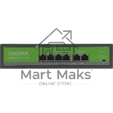 Коммутатор Digma DSP204F-2F-T80, 6×100 Мбит/с, неуправляемый