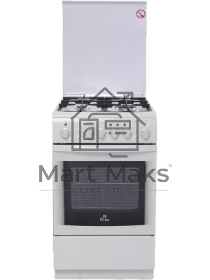 Плита газовая De Luxe 506040.01ГЭ КР белый, конфорок 4 шт, духовка 60 л, 50 см x 85 см x 60 см