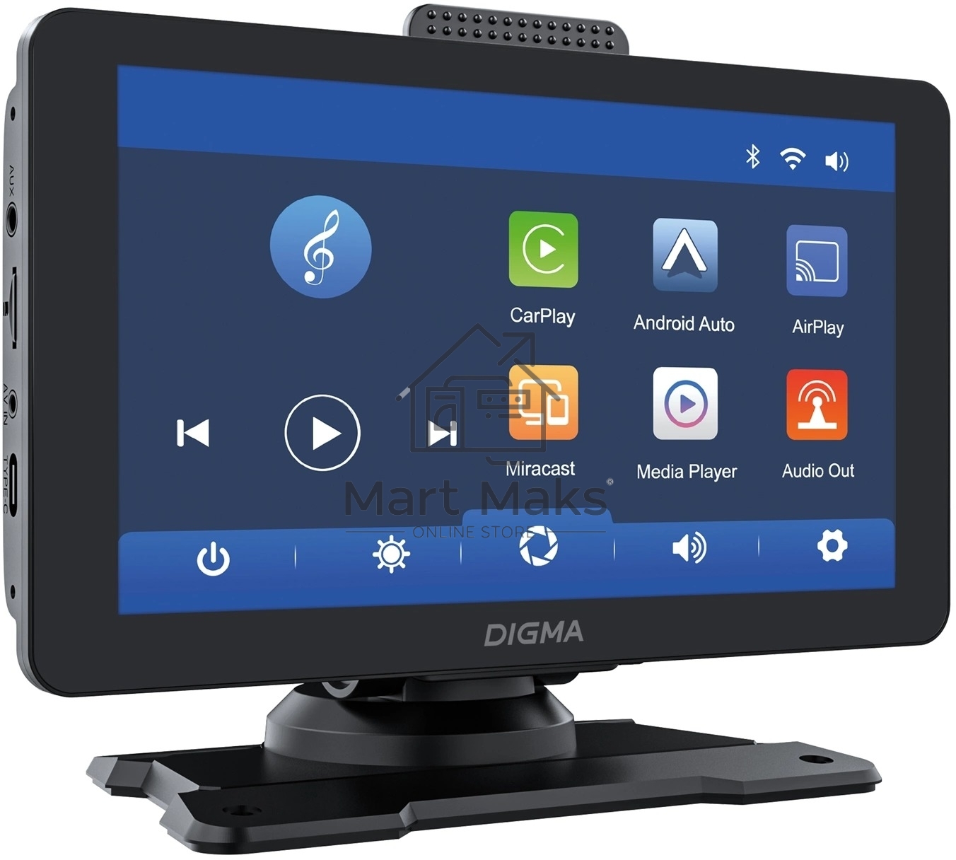 Автомобильный монитор Digma Smart Play 600, BT, Wi-Fi, CarPlay, Android auto 7