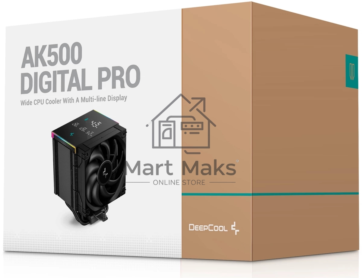 Кулер для процессора DEEPCOOL AK500 DIGITAL PRO черный, 120 мм, алюминий/медь, 1750 об/мин, 25 дБ, 4 pin, 162 мм