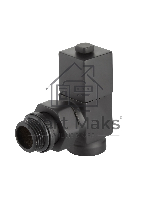 Набор дизайн-вентилей CUBE, угловой черный 1/2