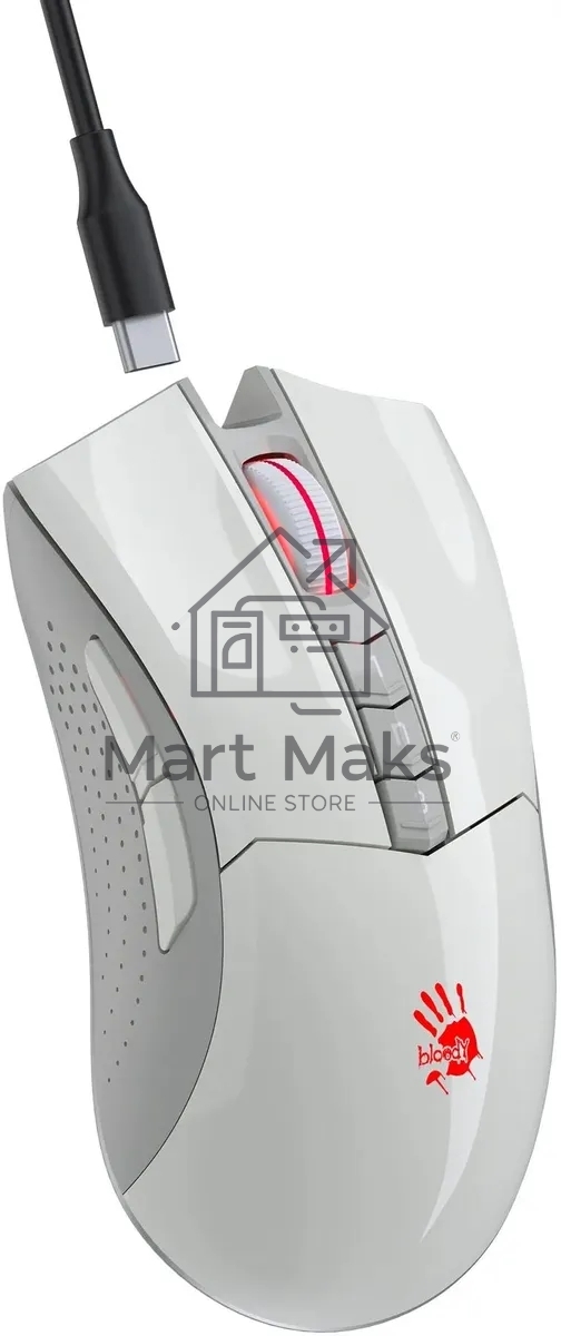Мышь беспроводная A4Tech Bloody R90 Plus белый, 5000 dpi, радиоканал, USB, кнопки - 8