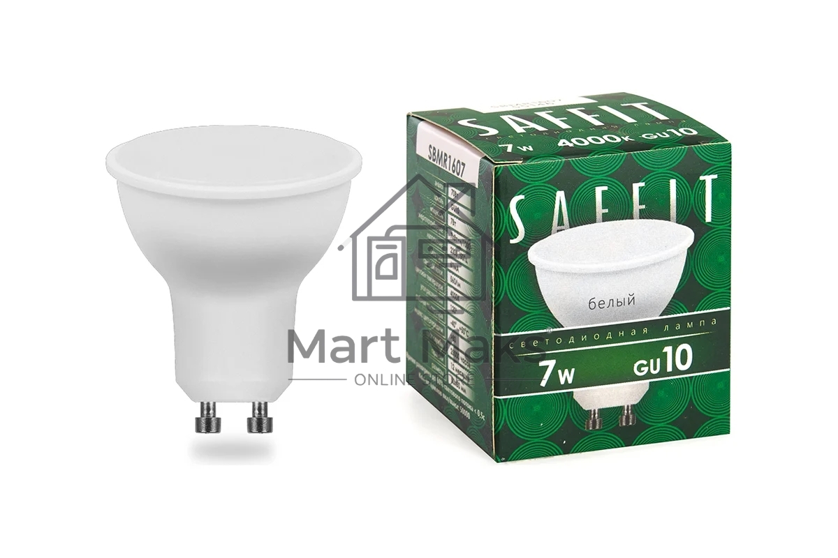 Лампа светодиодная SAFFIT SBMR1607 (55146) 7 вт 230в GU10 белый
