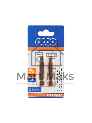 Бита EDGE by PATRIOT SL5,5, сталь S2, длина 50 мм, 2шт в блистере
