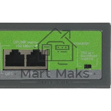 Коммутатор Digma DSP204F-2F-T80, 6×100 Мбит/с, неуправляемый