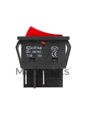 Выключатель клавишный Rexant 250V 30А (4с) ON-OFF красный с подсветкой