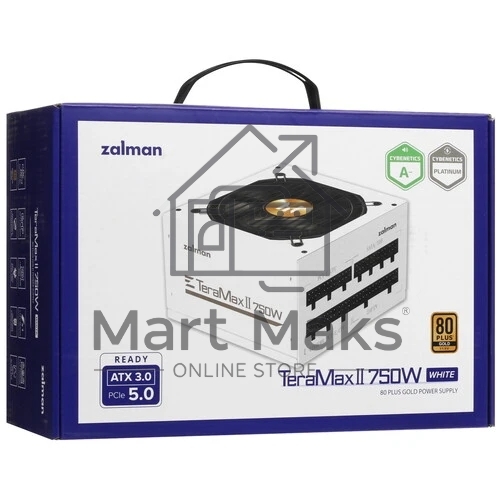 Блок питания Zalman TeraMax II 750W WHITE Retail (ZM750-TMX2 WH), 750Вт, 80 PLUS Gold, 120мм, модульный, белый
