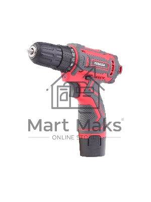 Дрель-шуруповерт аккумуляторная ПОБЕДА ДА-12П/1 Ли, 1 АКБ, 12В, 2,0 Ач, 32Нм, 1 скорость, кейс, комплект сверел и бит