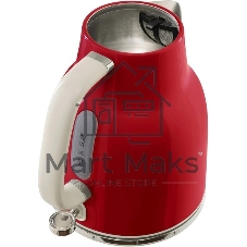 Чайник электрический Tesler KT-1760 красный, 1.7 л, 2200 Вт, скрытый нагревательный элемент