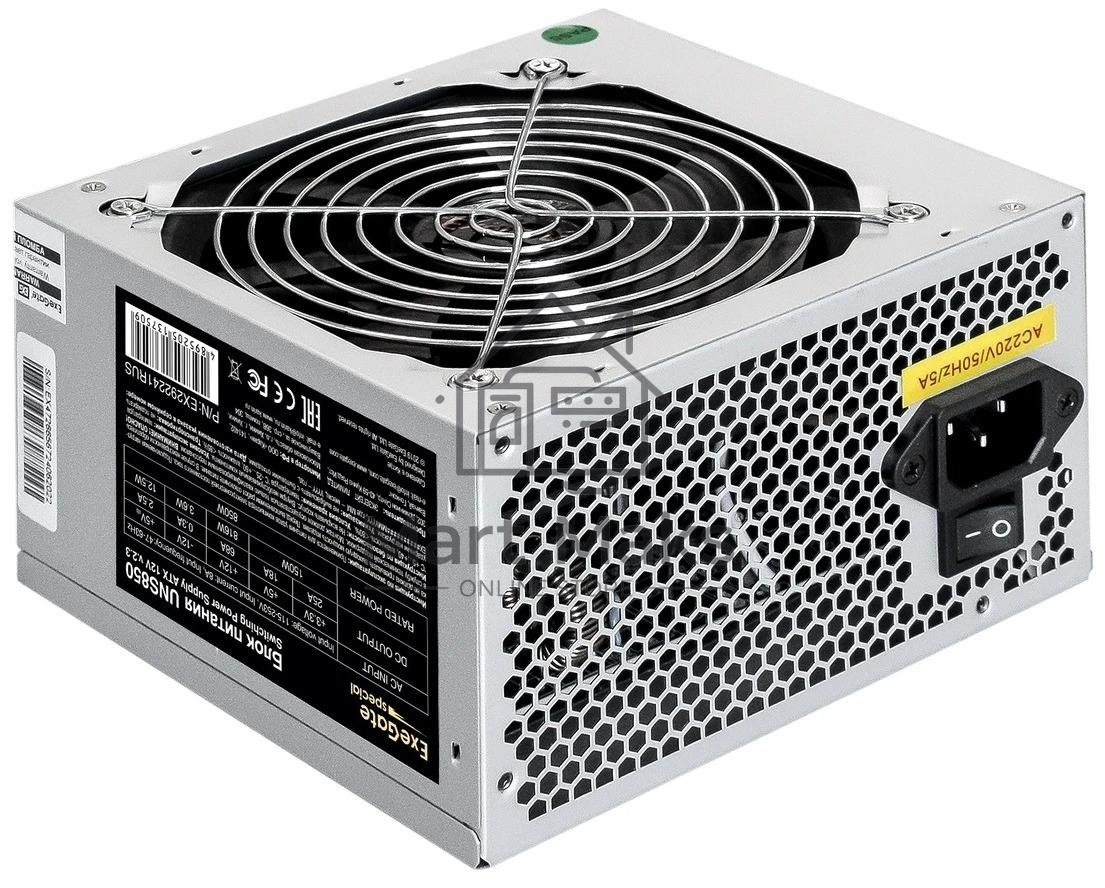 Блок питания ExeGate UNS850 (EX292241RUS-PC), 850W, 120мм, серебряный