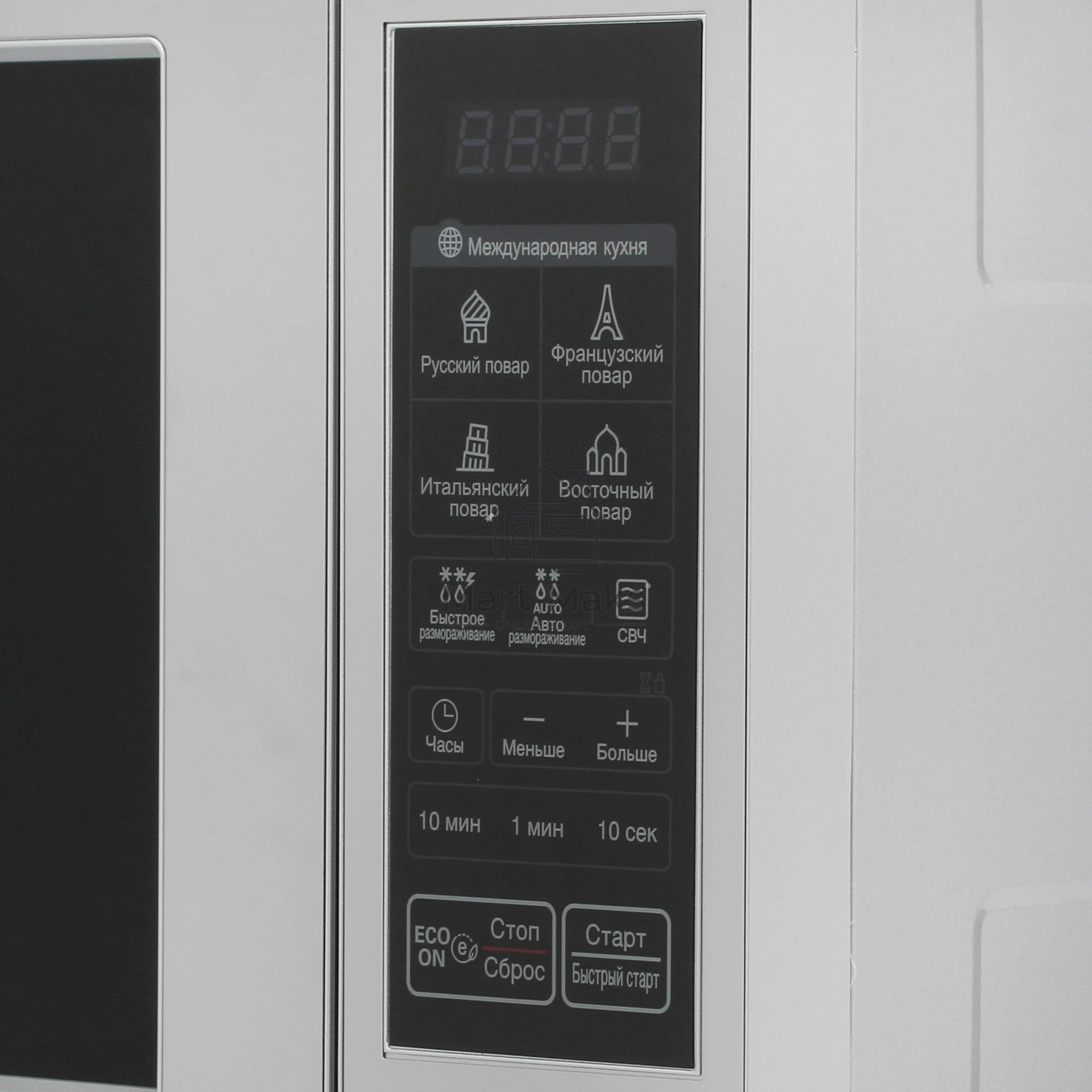 Микроволновая печь LG MS2044V серебристый, 20 л, 700 Вт, переключатели - сенсор