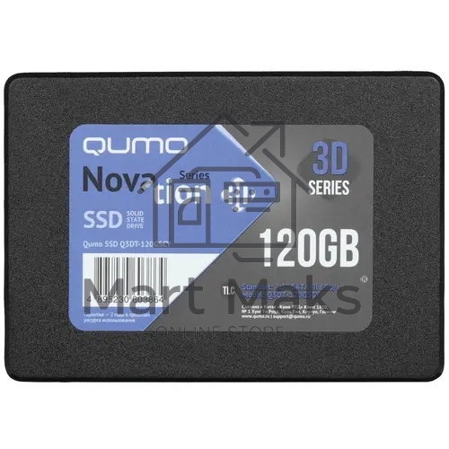 Накопитель SSD QUMO Novation 3D, 120GB, SATA III, 2.5