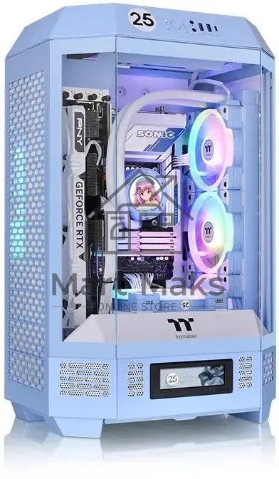 Компьютерный корпус Thermaltake The Tower 300 Hydrangea голубой без БП miniITX 8x120mm 6x140mm 2xUSB3.0 audio bott PSU