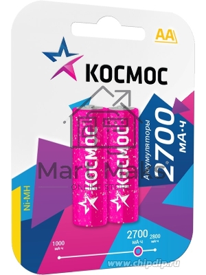 Аккумулятор R6 (AA) Ni-Mh 2700MAh Космос