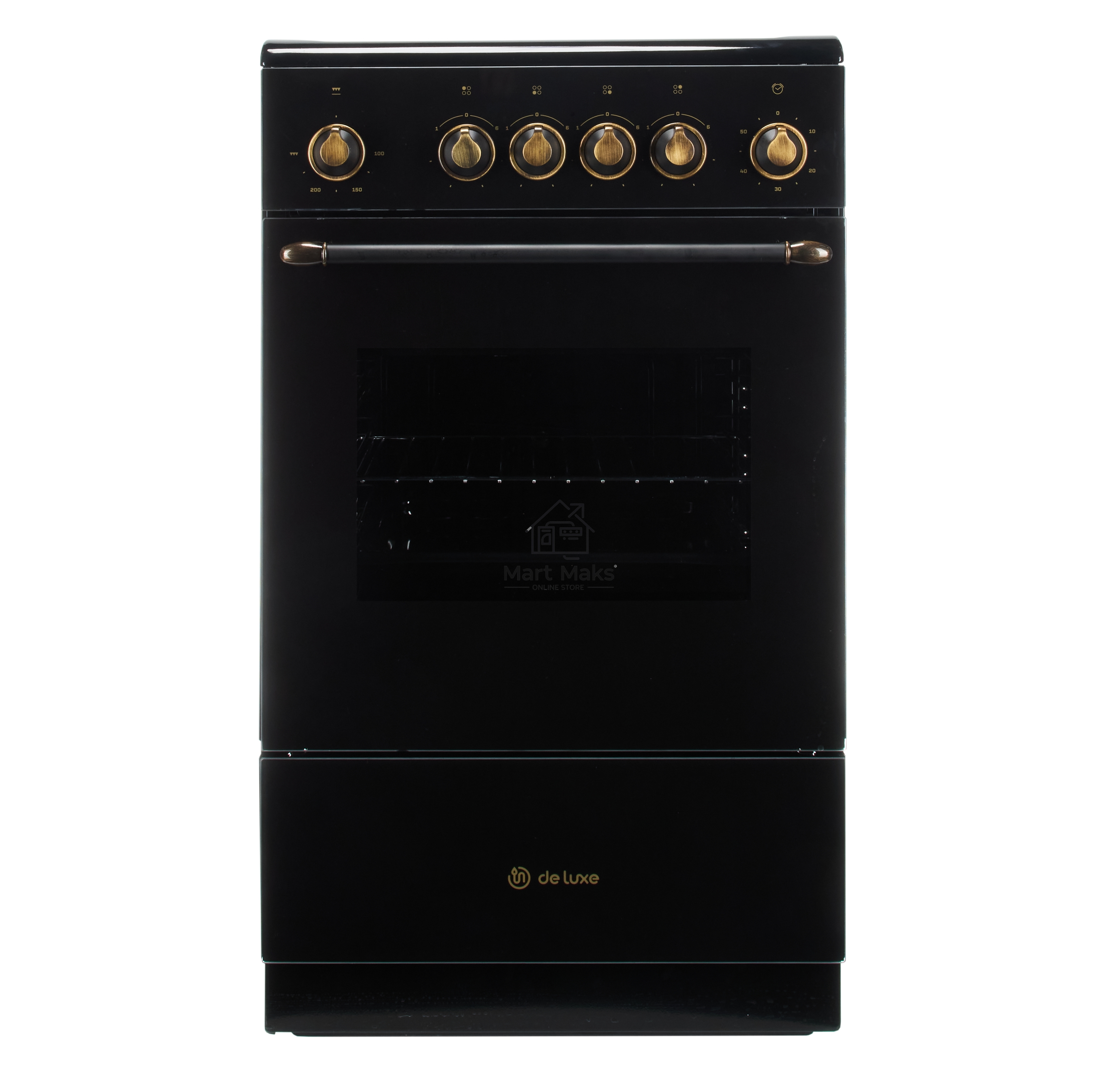 Плита электрическая De Luxe 506004.23ЭС-121 черный, конфорок 4 шт, духовка 54 л, 50 см x 87 см x 60 см
