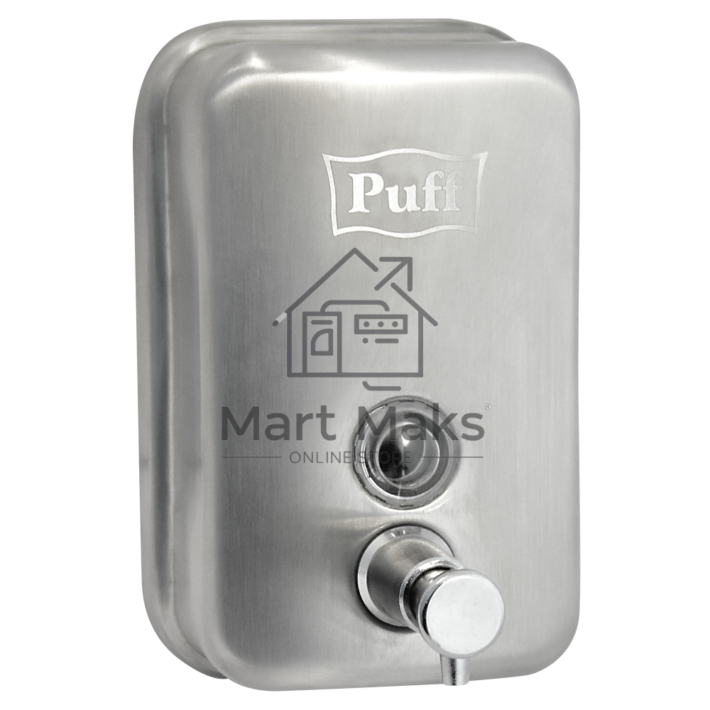 Дозатор для жидкого мыла из нерж. стали, матовый puff-8605m хром матовый, 500 мл, 17х12х12 см