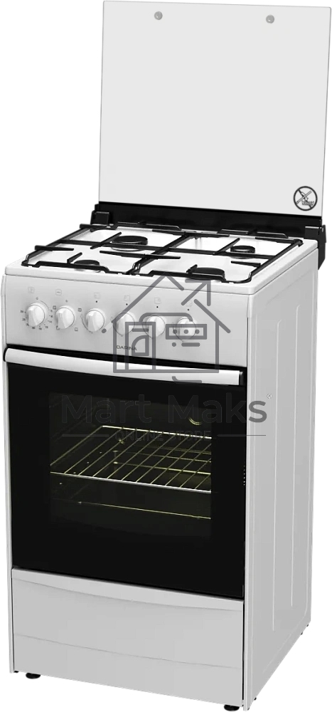 Плита комбинированная Darina 1B KM 441 301 W белый/черный, конфорок 4 шт, духовка 50 л, 50 см x 85 см x 53 см