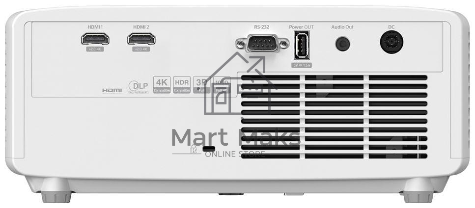 Лазерный проектор Optoma ZH400 DLP FullHD(1920*1080),4000 ANSI lm;300000:1;Zoom 1,1x;TR 1.4-1.62:1;HDMI x2; AudioOUT x1 Jack3.5mm; USB-A 1.5A; RS232; 15W mono; 32dB; 3kg белый (E9PD7KK01EZ14KD)