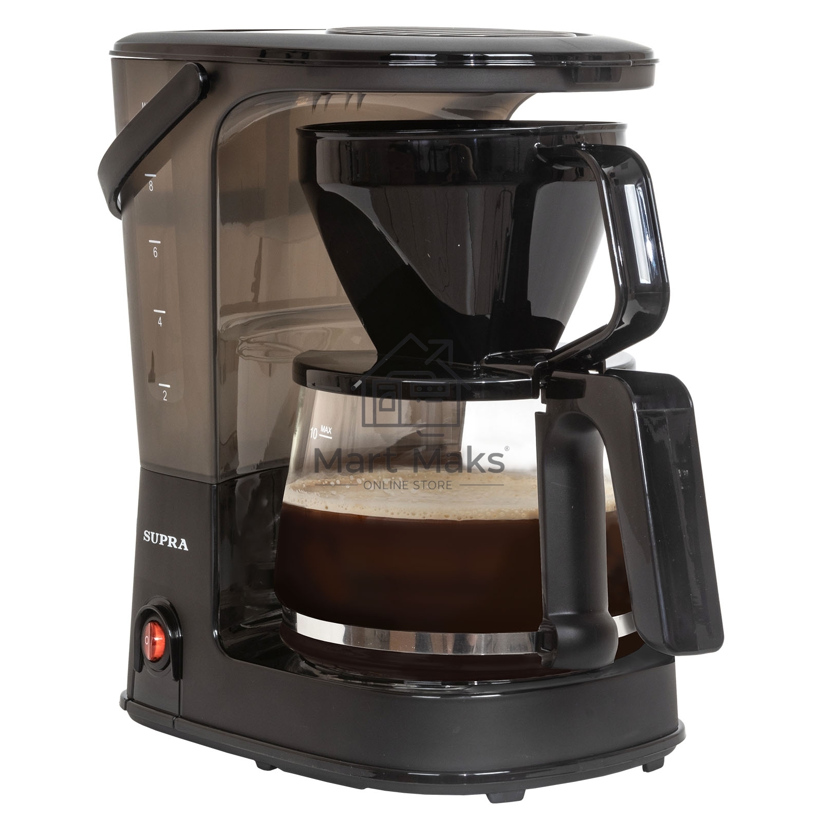 Кофеварка капельная SUPRA CMS-1240 черный, исп. кофе - молотый, 1.25 л, 750 Вт.
