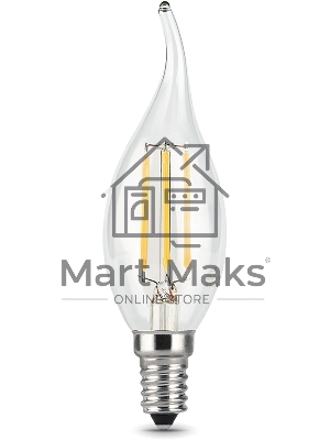 Лампа светодиодная Gauss Filament 7Вт цок.:E14 свеча 220B св.свеч.белый теп. CF35 (упак.:10шт) (104801107)