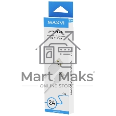Кабель Maxvi MC-01 white USB-A - microUSB ток макс. нагрузки 2А, макс. напряжение 5V; стандарт USB 2.0; длина 1м, материал PVC, белый