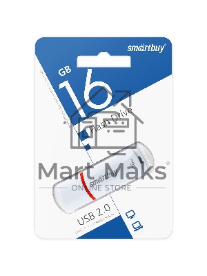 Флешка USB SmartBuy 16Gb Crown белый (SB16GbCRW-W)