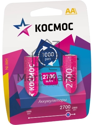 Аккумулятор R6 (AA) Ni-Mh 2700MAh Космос