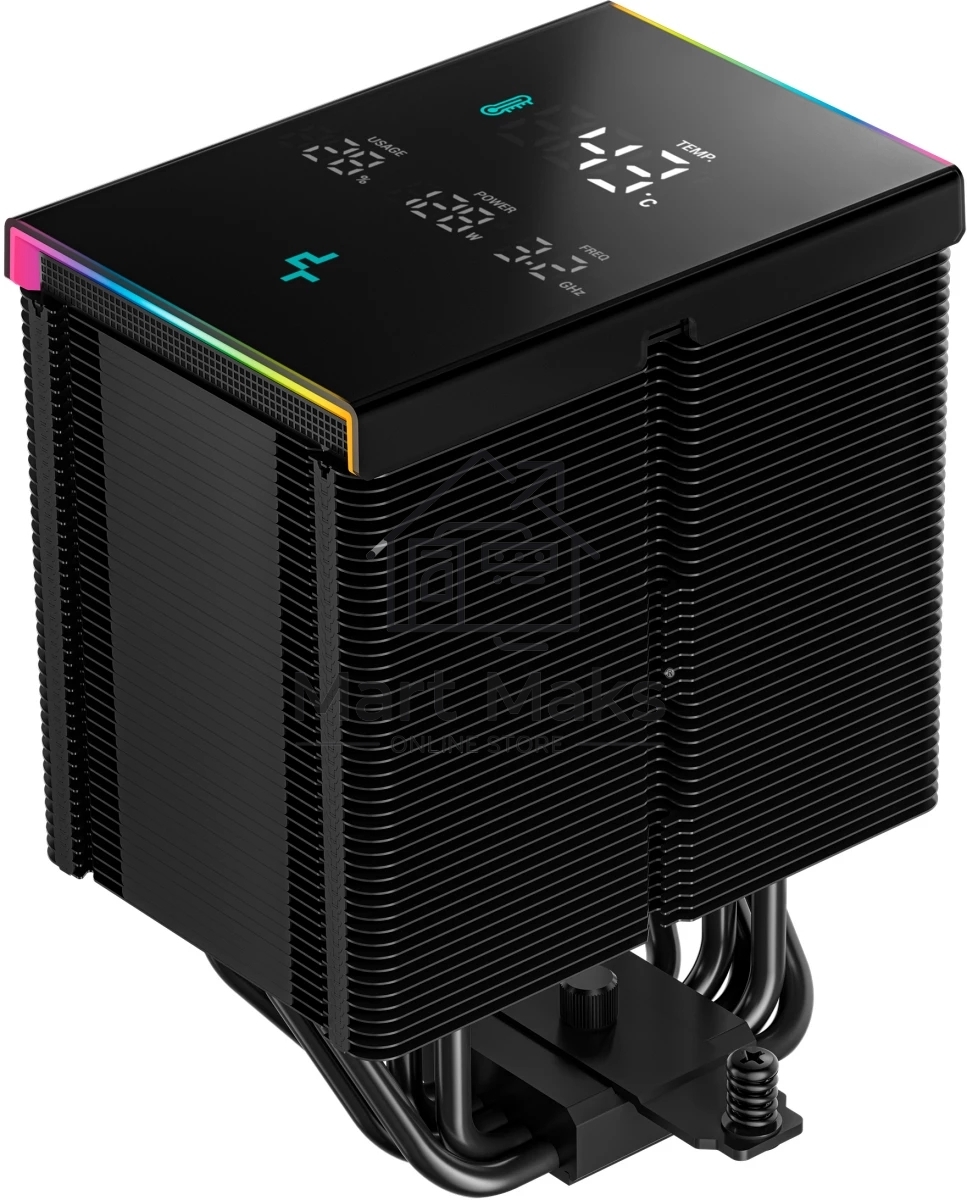 Кулер для процессора DEEPCOOL AK500 DIGITAL PRO черный, 120 мм, алюминий/медь, 1750 об/мин, 25 дБ, 4 pin, 162 мм