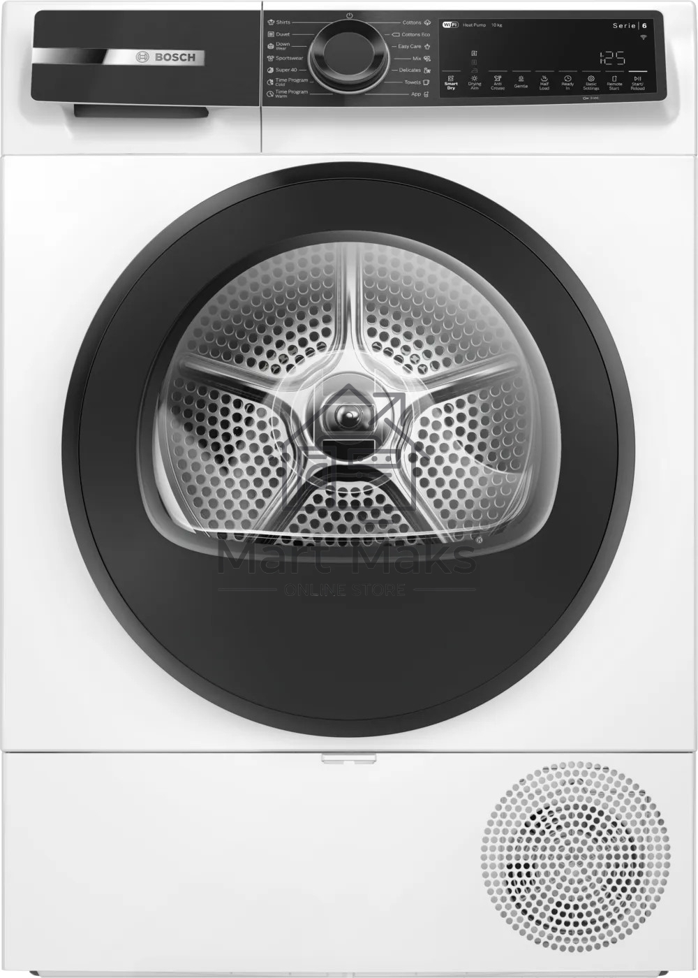 Сушильная машина Bosch Serie 6 WQK25200ME, с тепловым насосом, макс.загрузка - 10 кг, Класс энергоэфф-ти: A++, LED-дисплей с текстовой информацией. 15 автопрограмм сушки,Easy Clean with A++,габариты: 842x598x613 mm, белый
