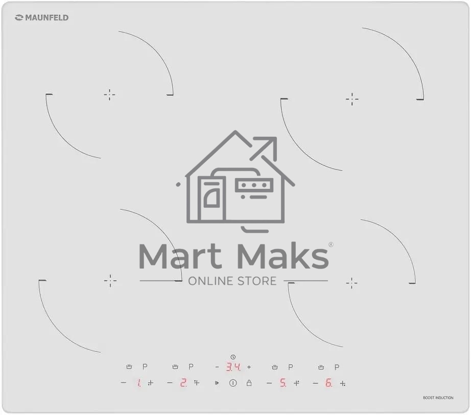 Индукционная варочная панель Maunfeld CVI604EXWH, конфорок: 4 шт., стеклокерамика, независимая, белый