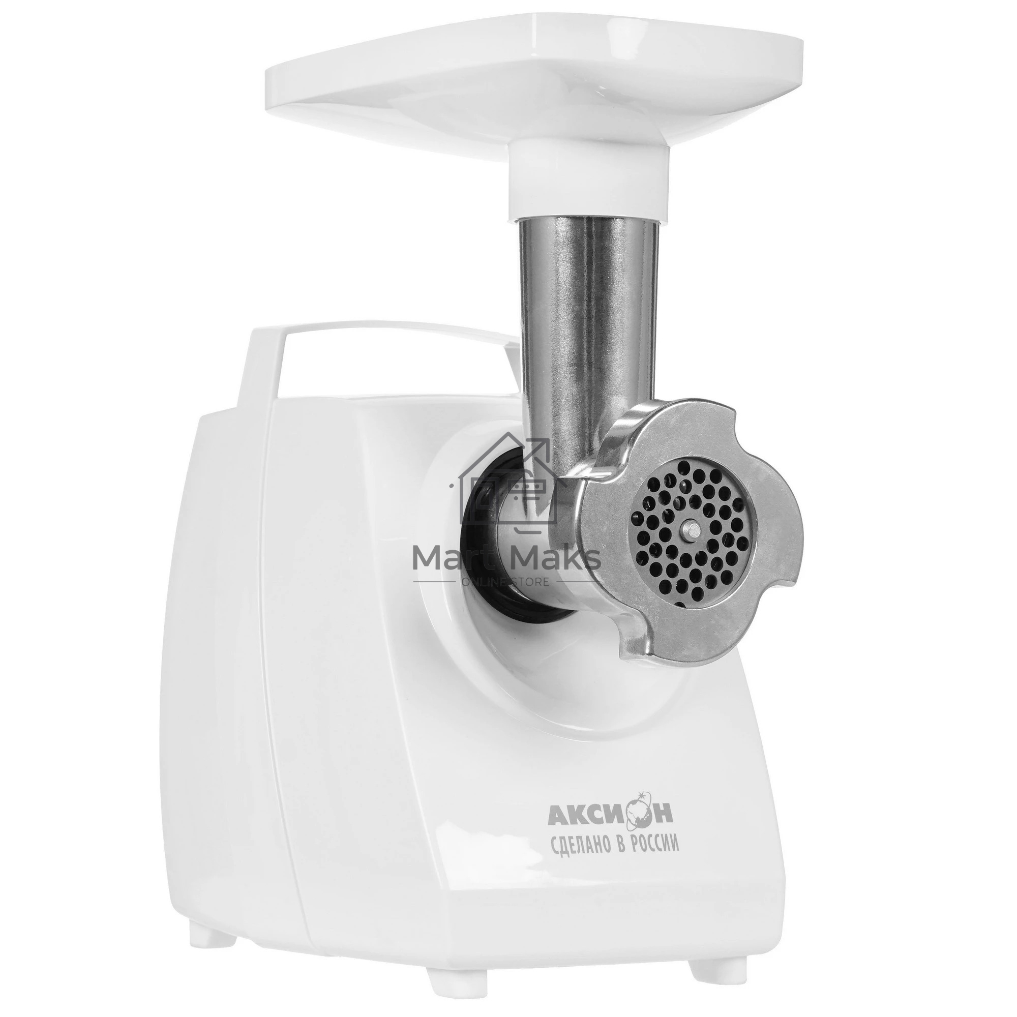 Мясорубка электрическая Аксион М33.04 белый, 1500 Вт, 1.7 кг/мин, реверс, защита от перегрузки, насадки - 5