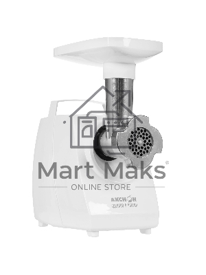 Мясорубка электрическая Аксион М33.04 белый, 1500 Вт, 1.7 кг/мин, реверс, защита от перегрузки, насадки - 5