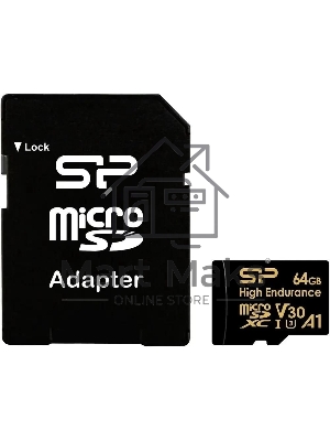 Флеш карта microSD 64GB Silicon Power microSDHC Class 10 UHS-I A1 V30 U3 (SD адаптер) 100MB/s