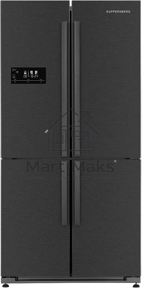 Холодильник Kuppersberg NMFV 18591 DX тёмный металл трехкамерный 390/170л морозилка снизу, No Frost, Side by Side
