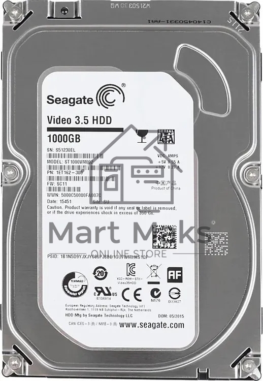 Жесткий диск HDD Seagate Video 3.5 HDD 1Tb 5900rpm SATA 64Mb 3.5